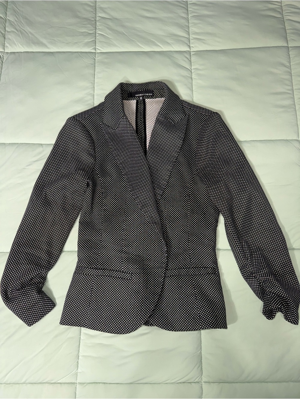 Amanda + Chelsea Polka Dot Ponte Blazer - Black/White